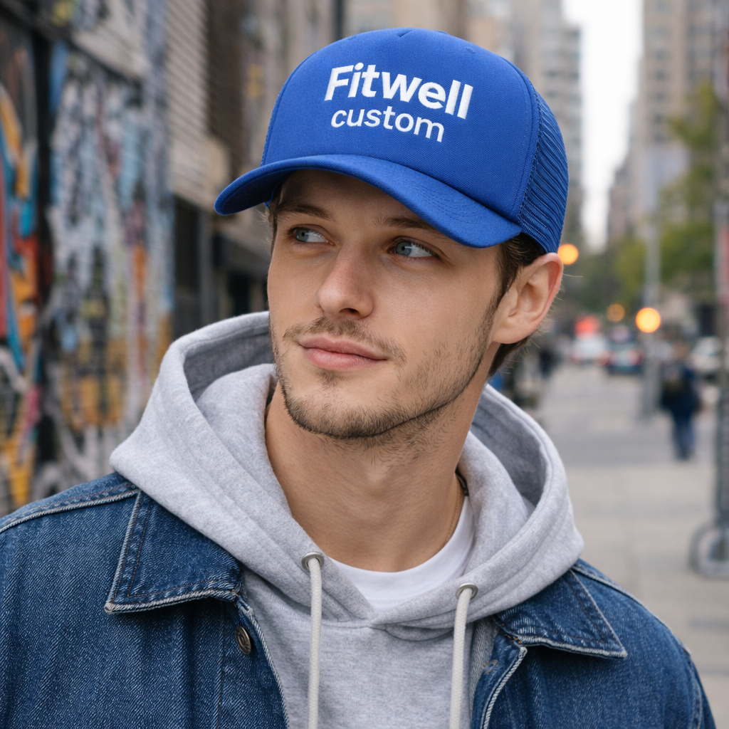 More Motion Embroidered Mesh Back Foam Trucker Cap