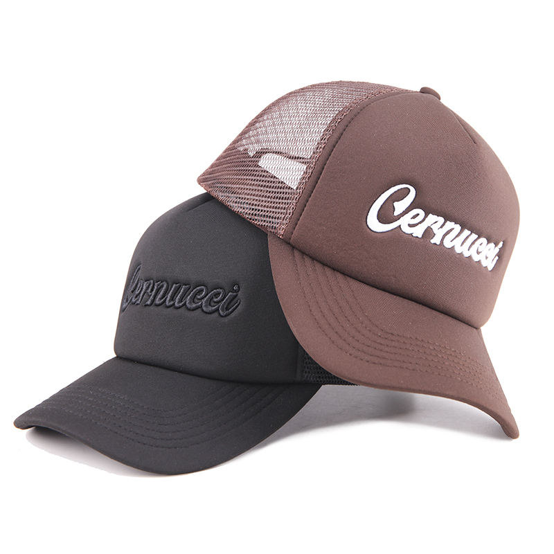 Mesh Back Foam Trucker Cap Embroidered Logo Adjustable Snapback Hat
