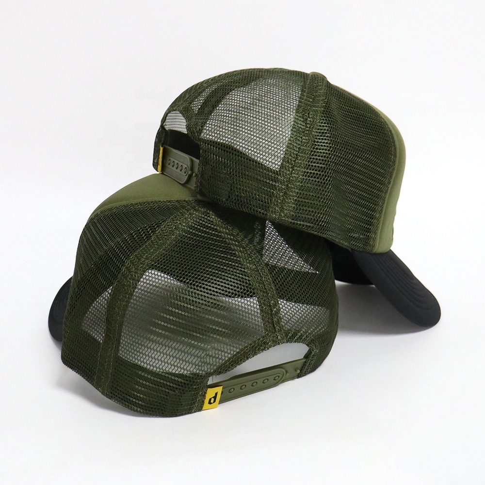 5 Panel Foam Trucker Hat with Flat Embroidery Slogan Adjustable Snapback Cap