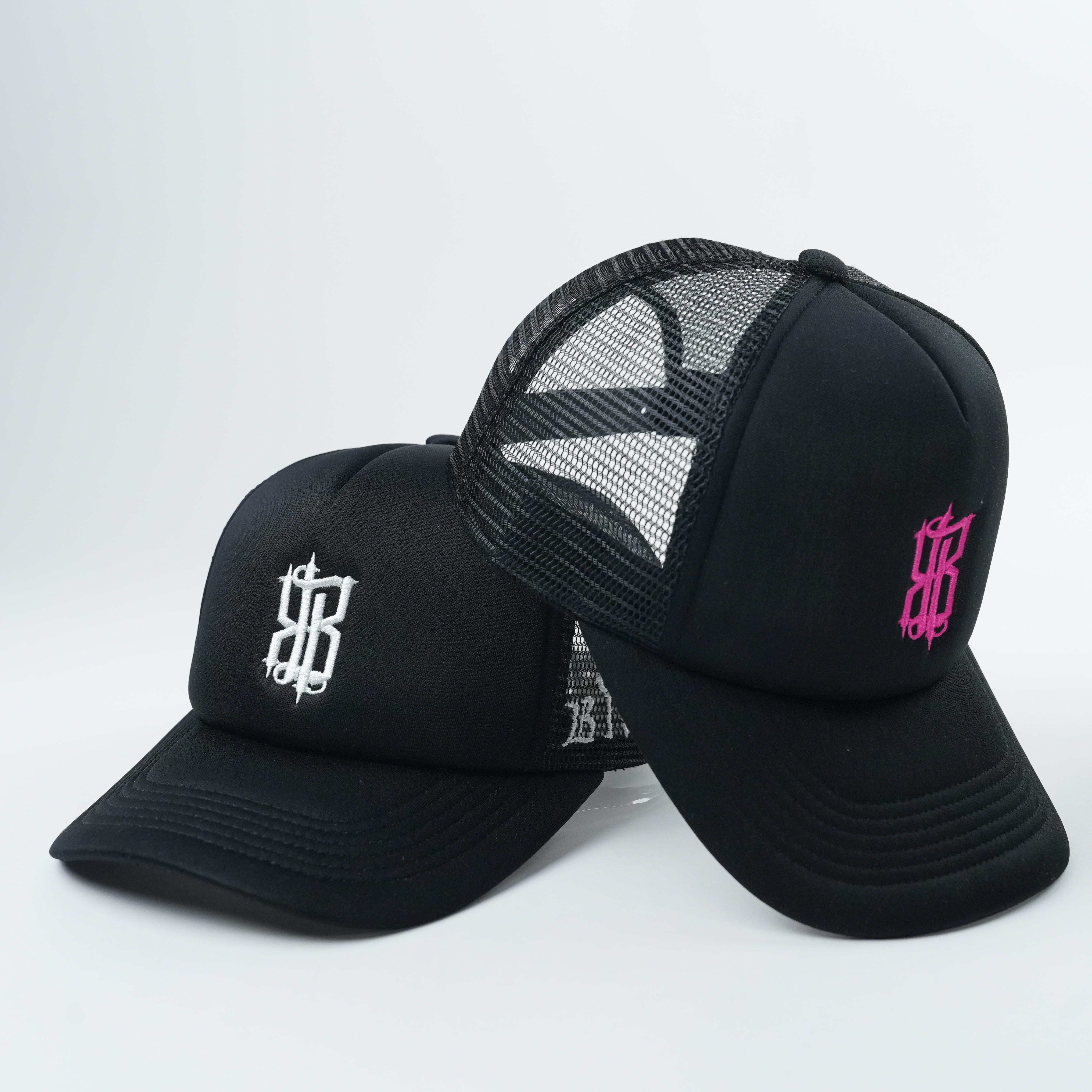 Minimalist Monogram Mesh Trucker Hat – Foam Front Embroidered Cap