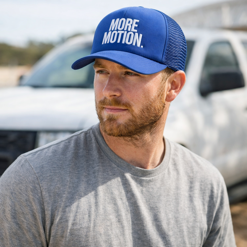 Bold Letter Foam Trucker Hat with Mesh Back – Black & Blue Color Options