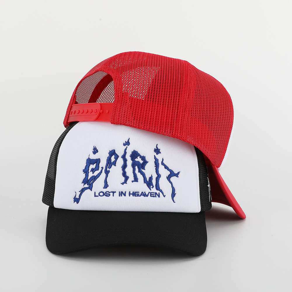 Spirit Lost in Heaven Flame Text Trucker Hat – 5 Panel Foam Cap