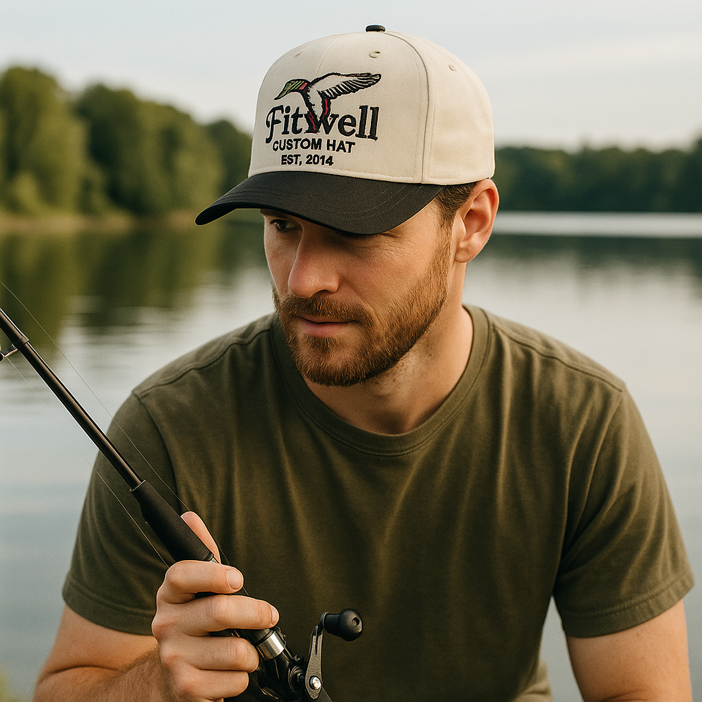 Vintage Two-Tone Cotton Twill Baseball Cap with Flat Embroidery Logo