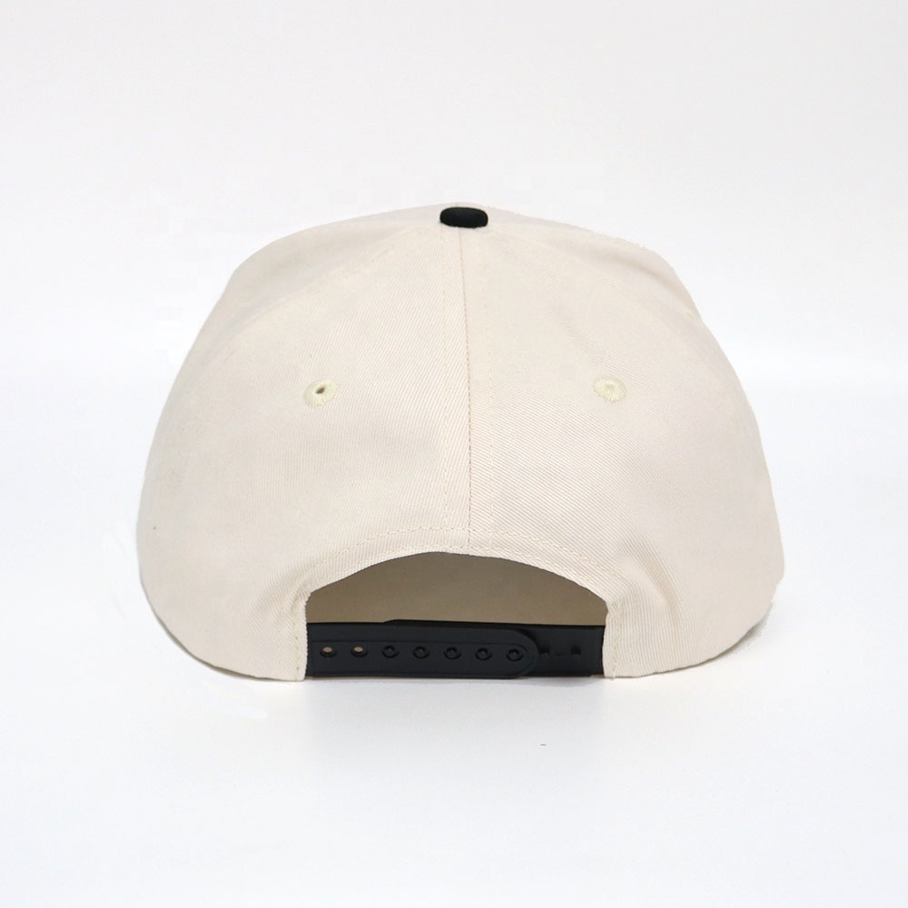 Vintage Two-Tone Cotton Twill Baseball Cap with Flat Embroidery Logo