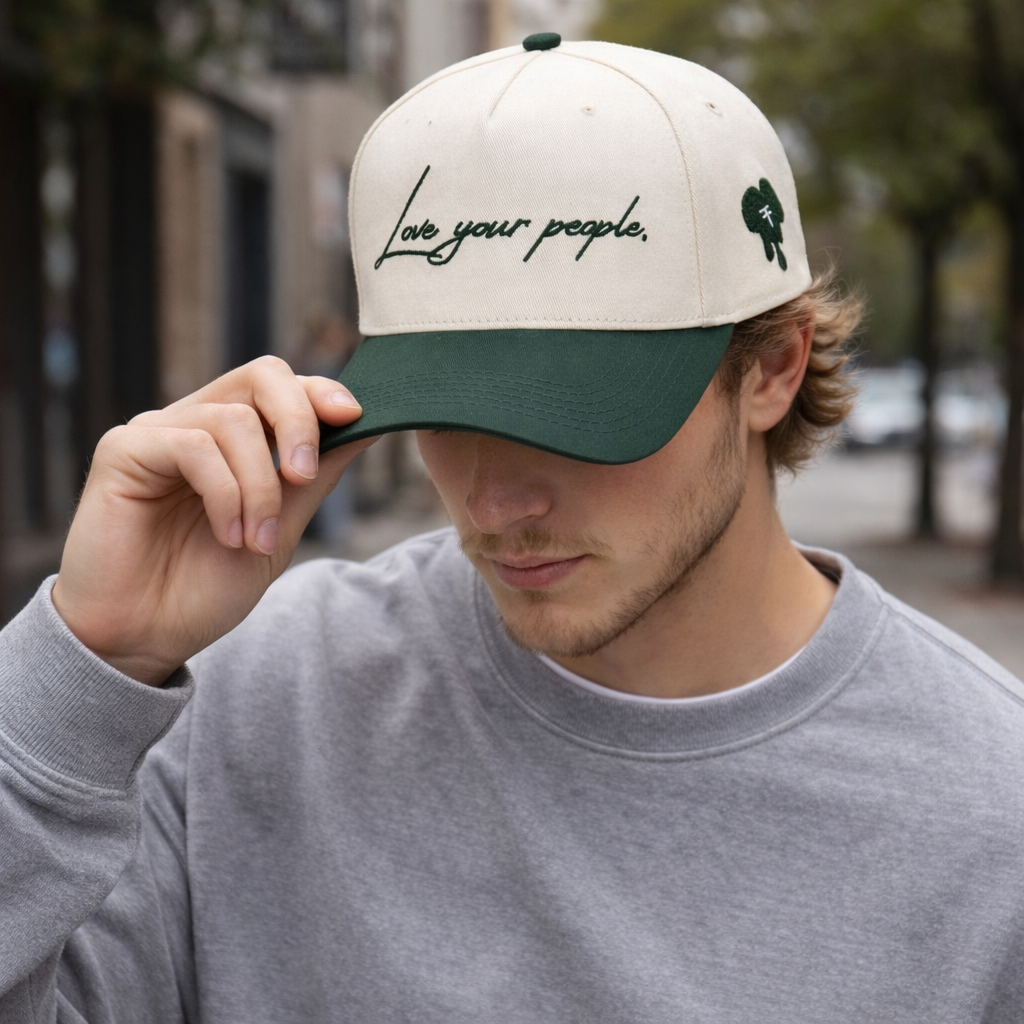Two-Tone Cotton Twill Baseball Cap with Script Embroidery