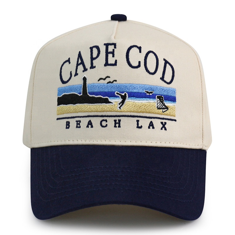 Cape Cod Beach Lax Embroidered 5-Panel Cotton Twill Baseball Cap