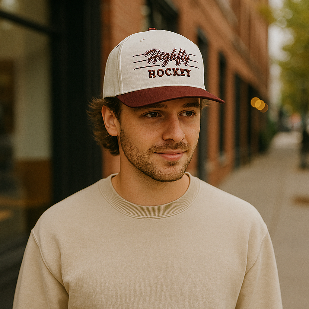 Retro Two-Tone 5-Panel Cotton Twill Baseball Cap with Embroidered Logo