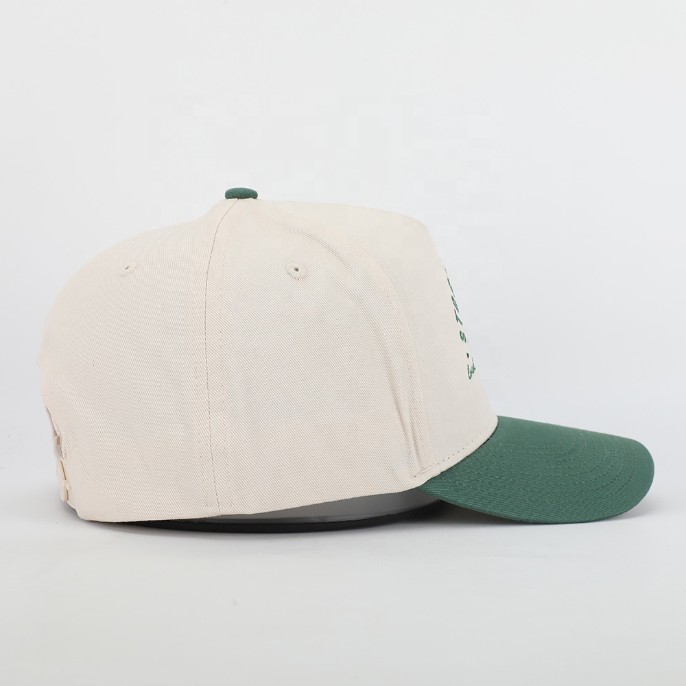Two-Tone Cotton Twill Baseball Cap with Embroidered Logo