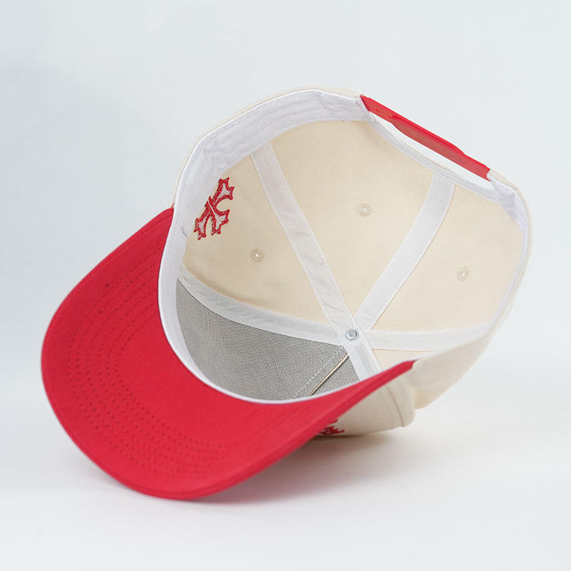 Two-Tone Cotton Baseball Cap with Gothic Embroidery – 5 Panel Design