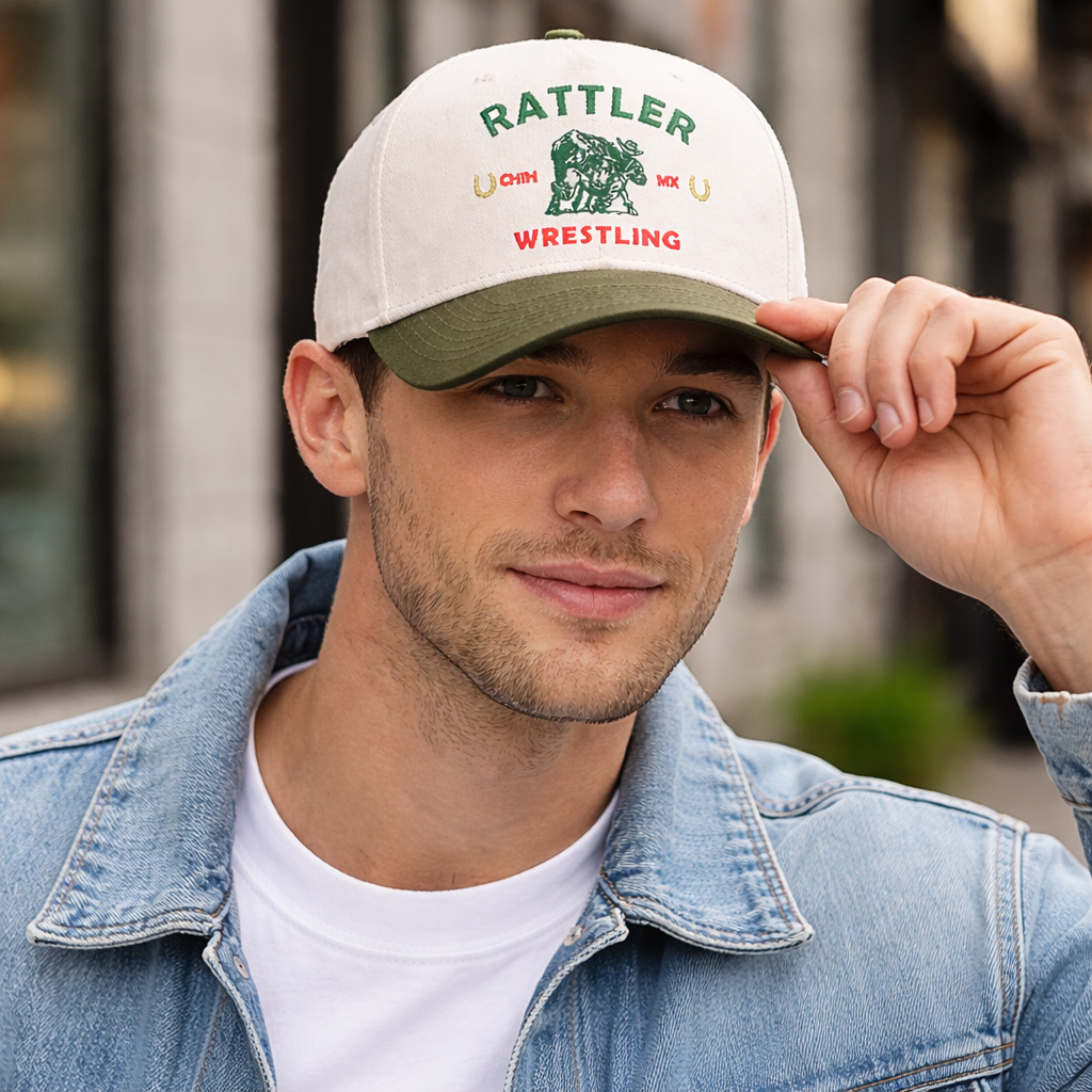 Rattler Wrestling Cotton Baseball Cap – Two-Tone Embroidered Hat