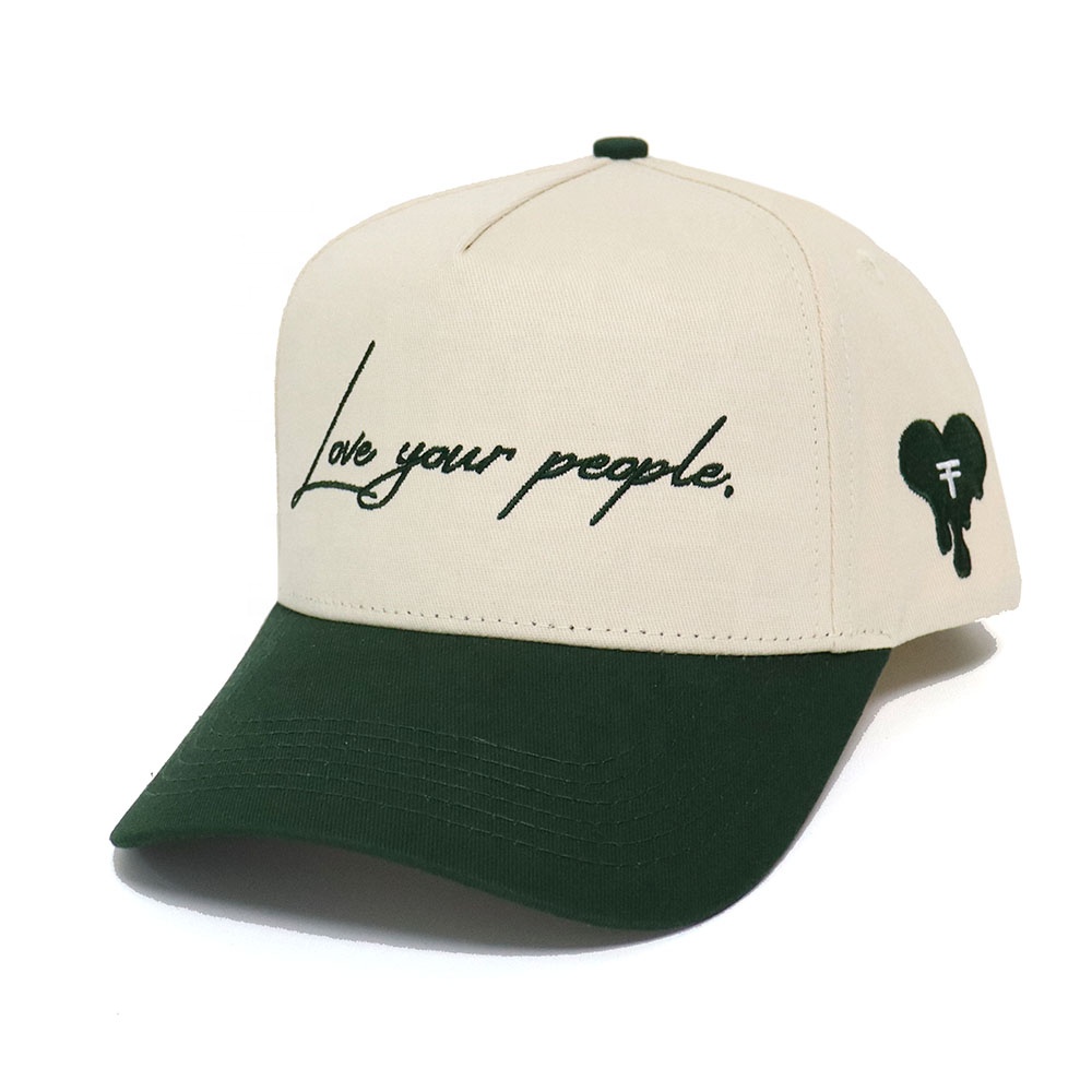 Two-Tone Cotton Twill Baseball Cap with Script Embroidery