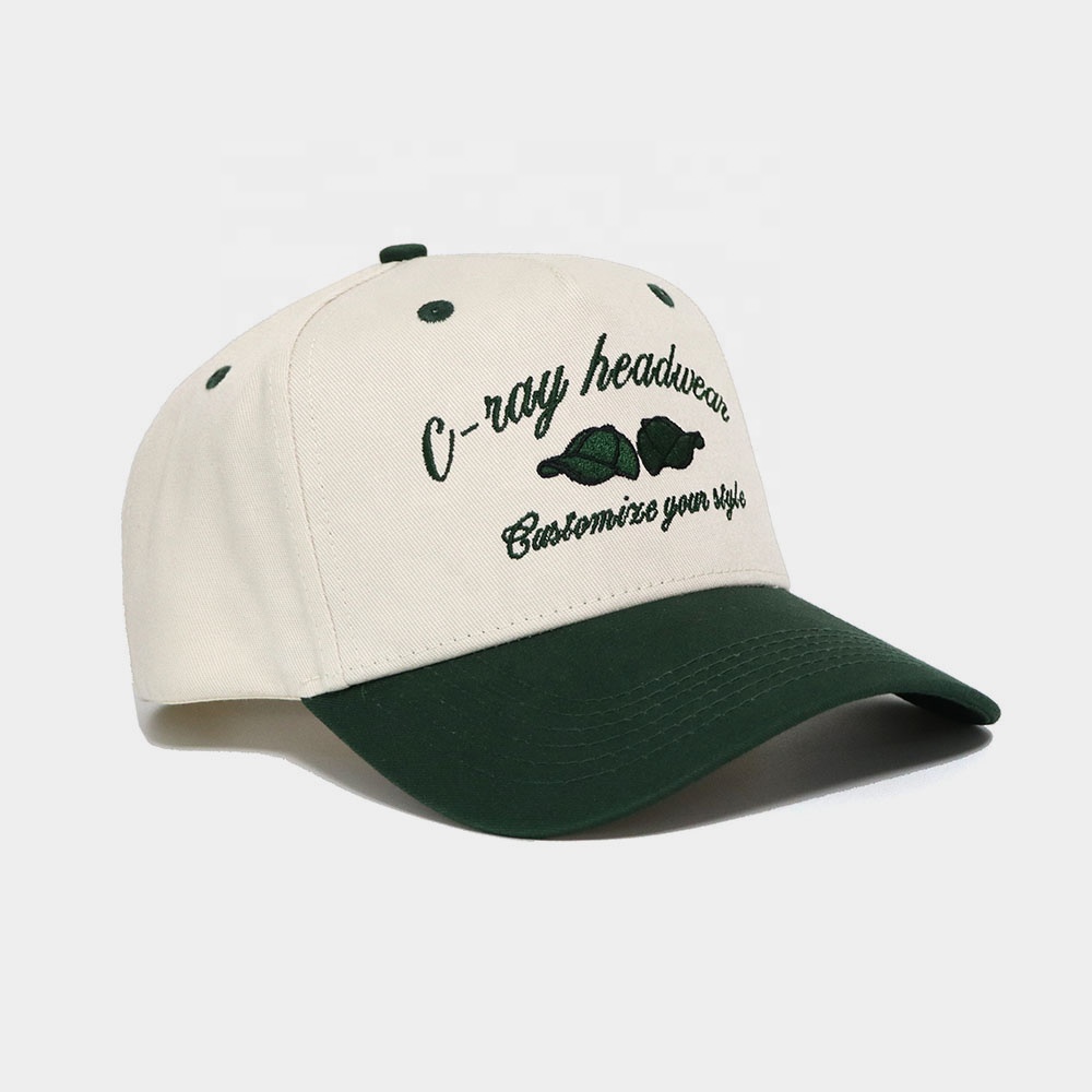 C-ray Two-Tone Embroidered Cotton Baseball Cap – Casual Custom Look