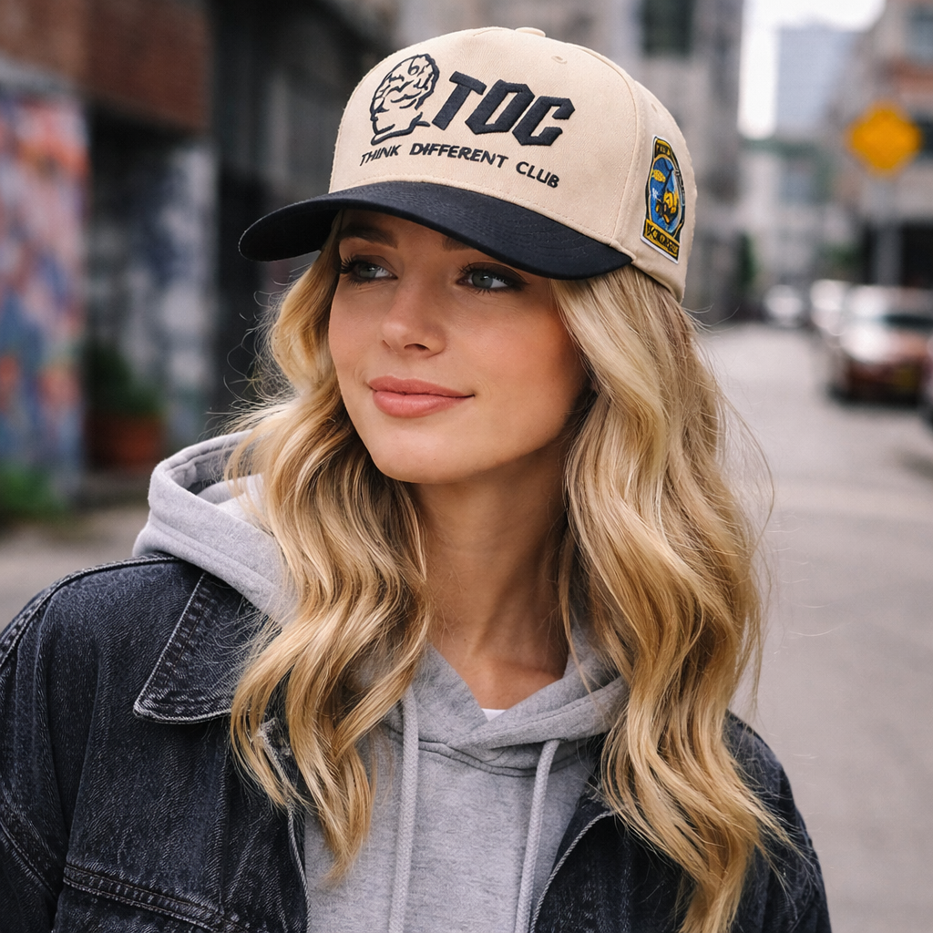 Think Different Club Embroidered Baseball Cap – Two Tone Stylish Hat