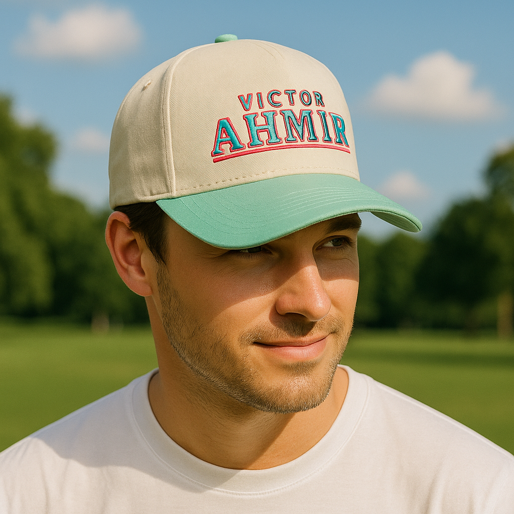 Victor AHMIR Embroidered Two-Tone Cotton Baseball Cap
