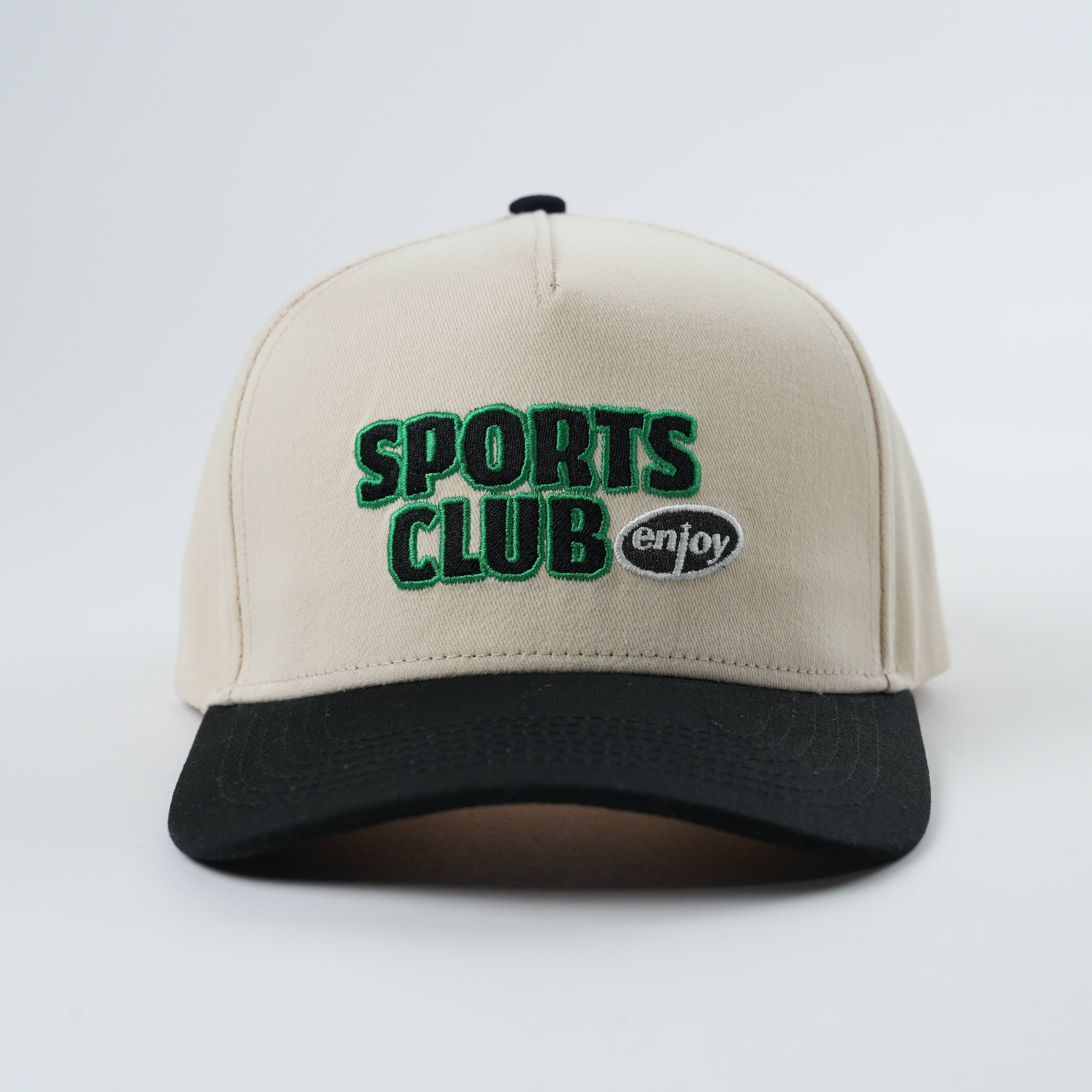 Two-Tone Sports Club Embroidered Cotton Twill Baseball Hat – 5 Panel Cap