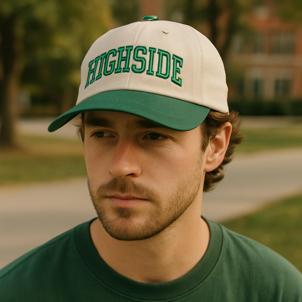 Two-Tone 5 Panel Cotton Twill Cap with Flat Embroidery