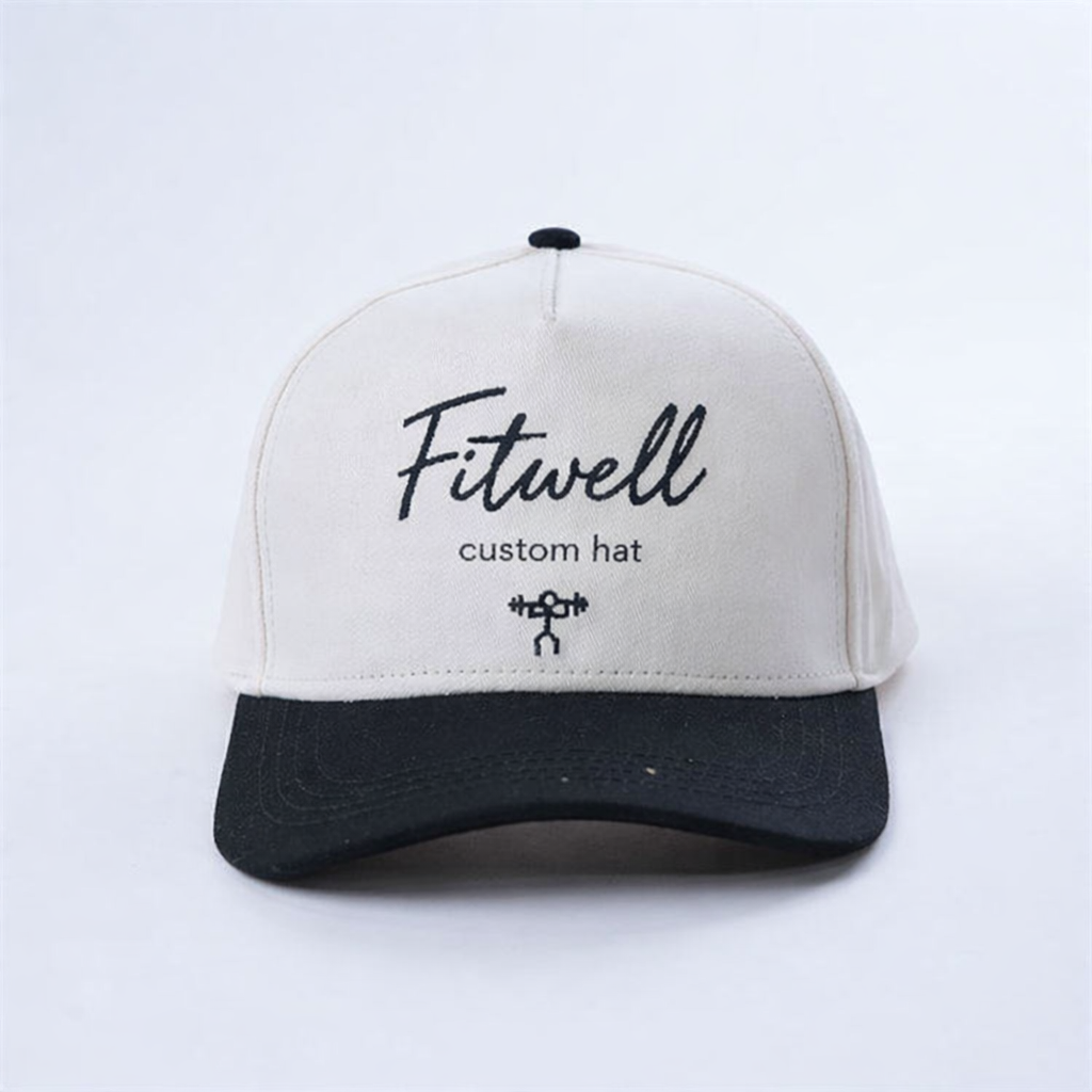 Two-Tone Cotton Baseball Cap with Flat Embroidered Logo