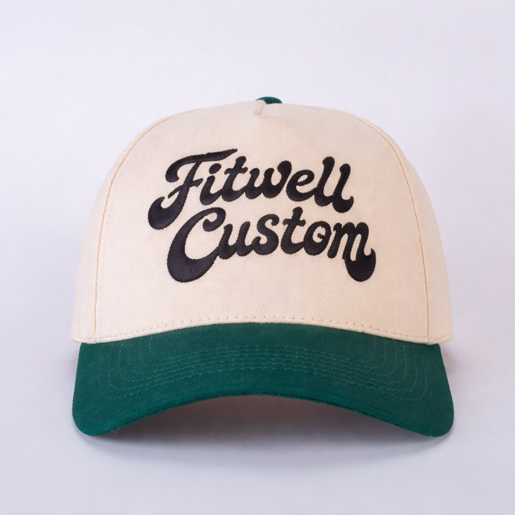 Two-Tone Curved Brim Trucker Hat with Just Love Embroidery