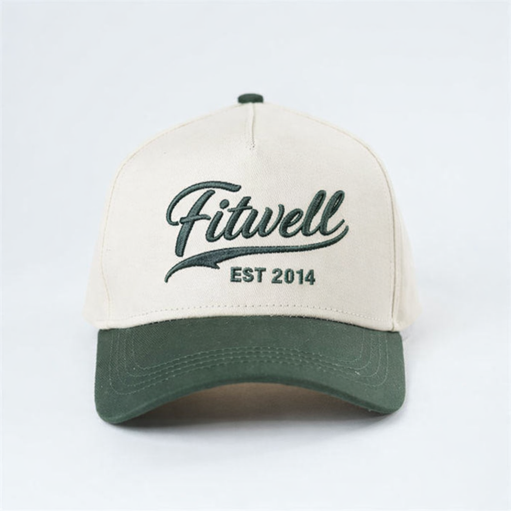 Stylish Two-Tone Cotton Twill Baseball Hat – Modern Embroidered Logo Cap
