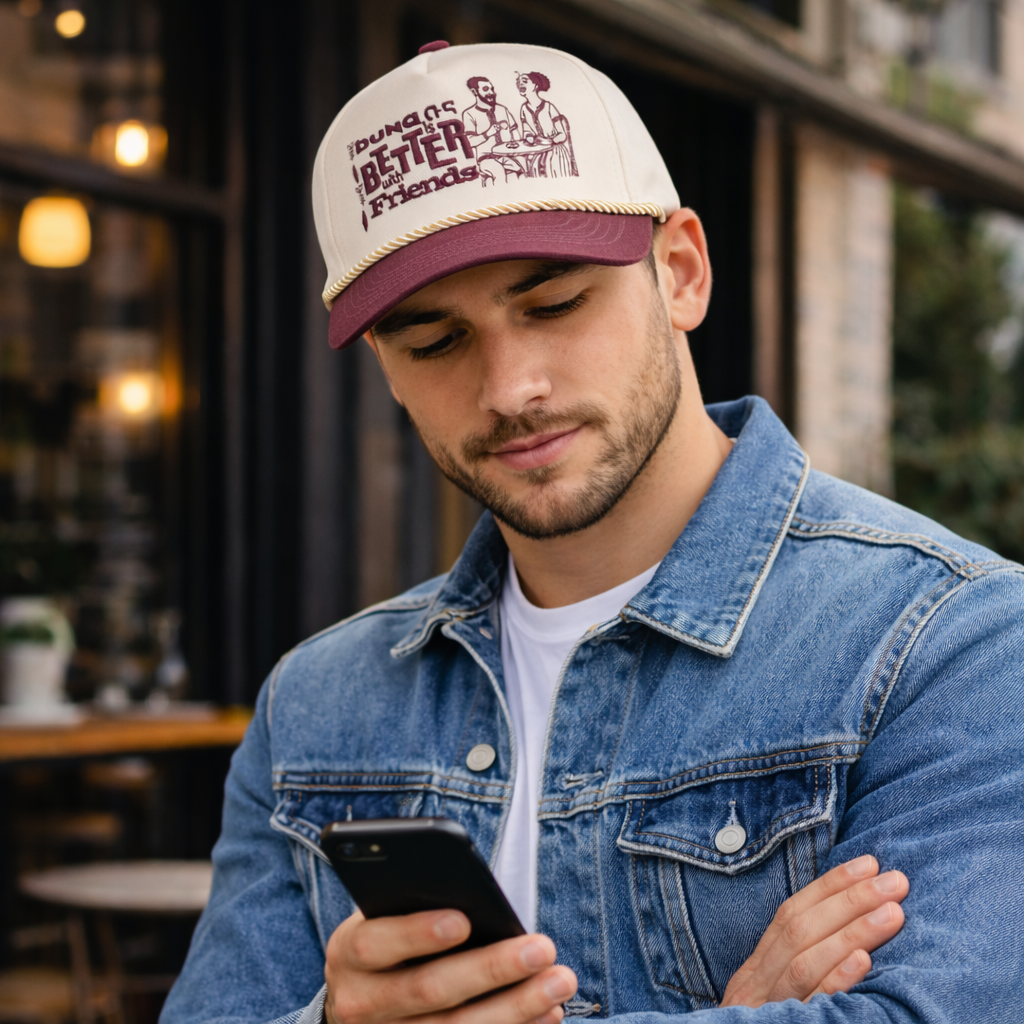 Doing Life Better With Friends Embroidered Rope Trucker Hat