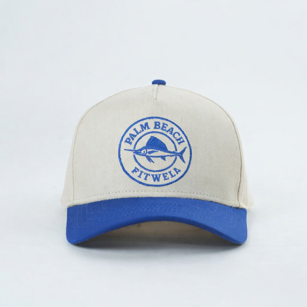 Palm Beach Florida Two Tone Cotton Twill Embroidered Baseball Cap