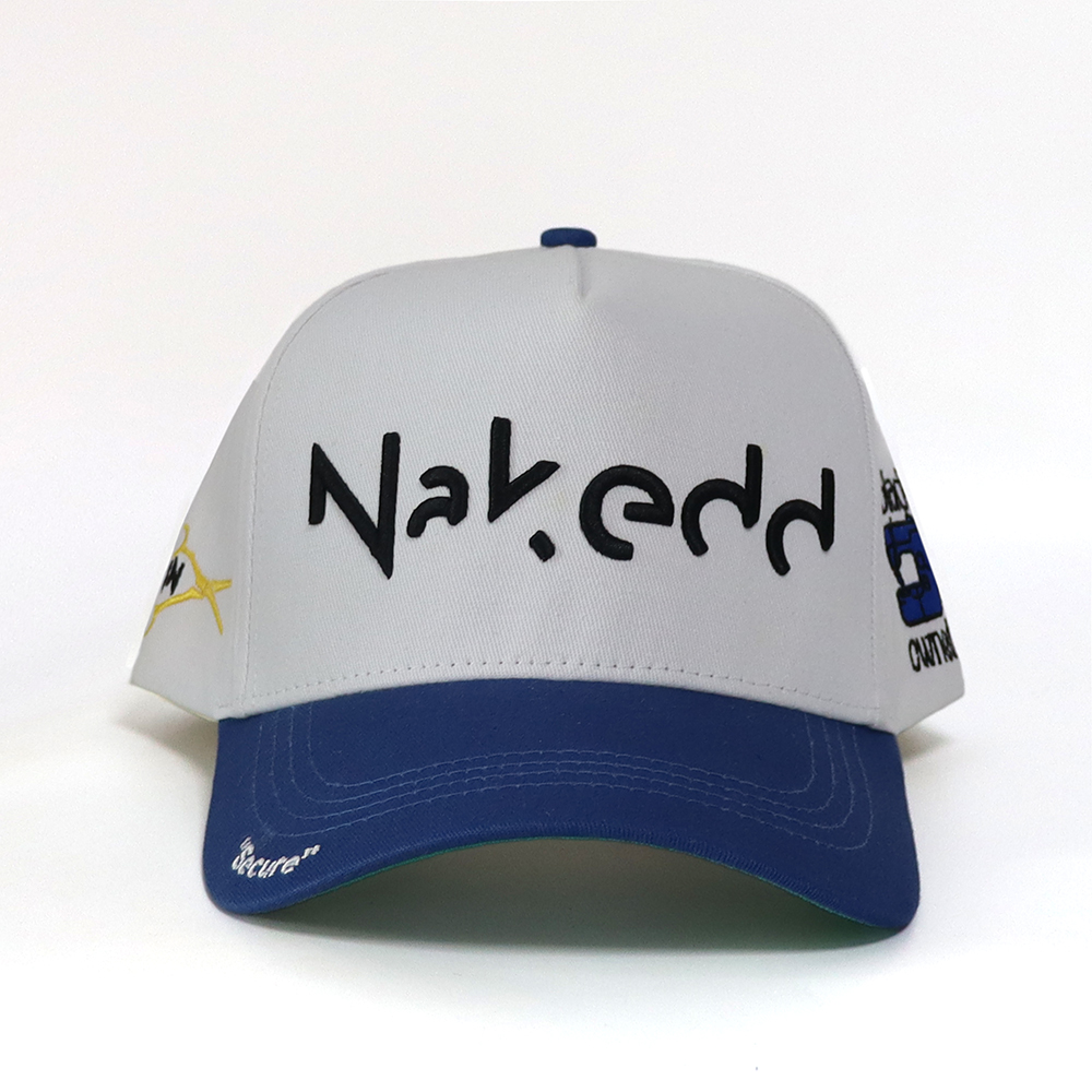 Stylish Two-Tone Embroidered 5-Panel Baseball Hat