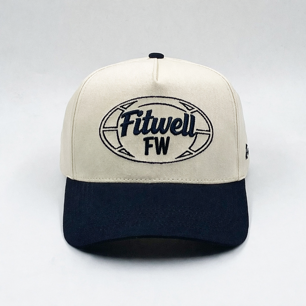 Two-Tone Cotton Twill Baseball Cap with Flat Embroidery Logo – 5 Panel Design