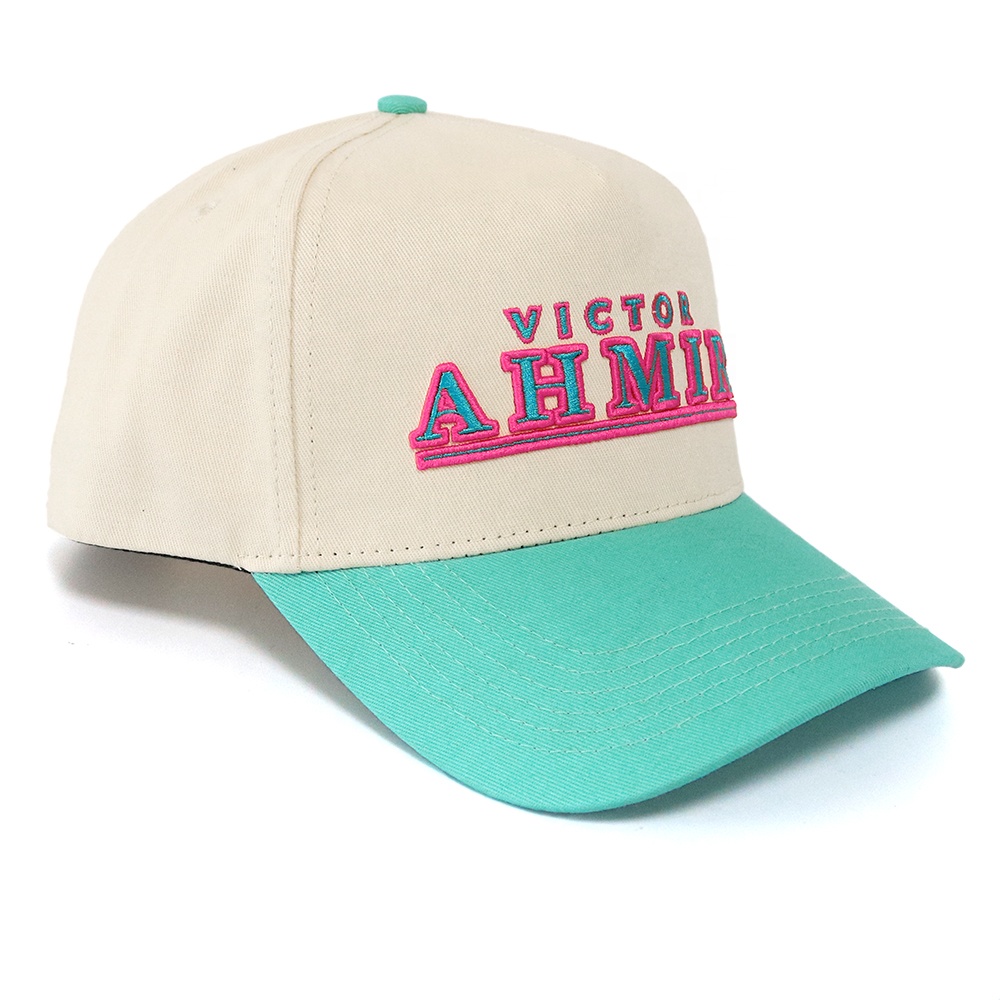 Victor AHMIR Embroidered Two-Tone Cotton Baseball Cap