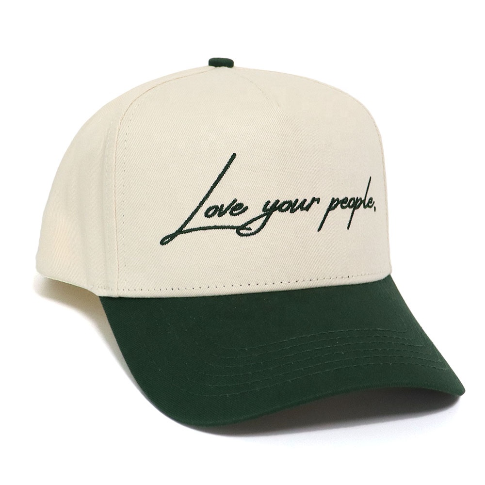 Two-Tone Cotton Twill Baseball Cap with Script Embroidery