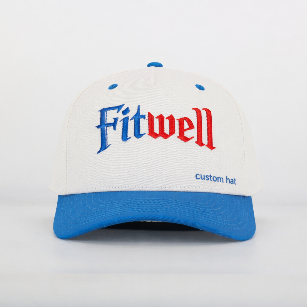 Grateful Dad Two-Tone Baseball Cap – Blue Brim Flat Embroidery Hat