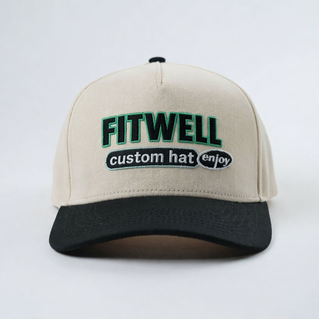 Two-Tone Sports Club Embroidered Cotton Twill Baseball Hat – 5 Panel Cap