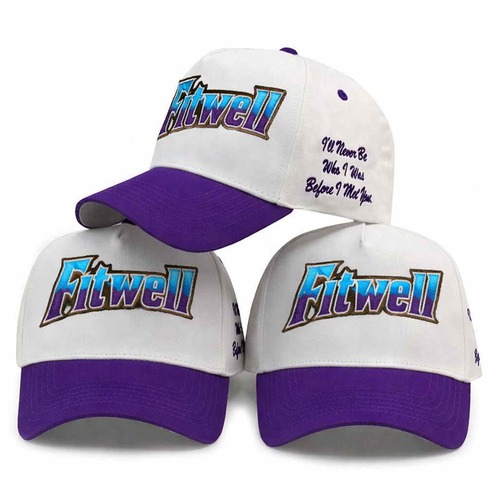 JADED Two-Tone Embroidered Baseball Cap – Purple Brim Cotton Twill Hat