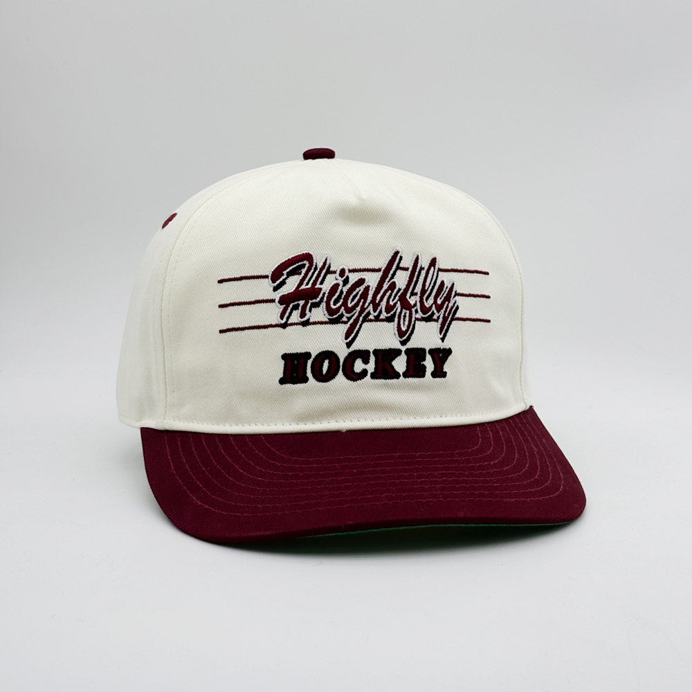 Retro Two-Tone 5-Panel Cotton Twill Baseball Cap with Embroidered Logo