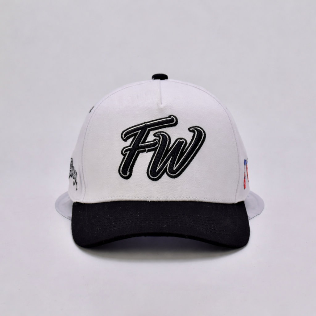 Lo B Script Two‑Tone Cotton Twill 5 Panel Baseball Cap