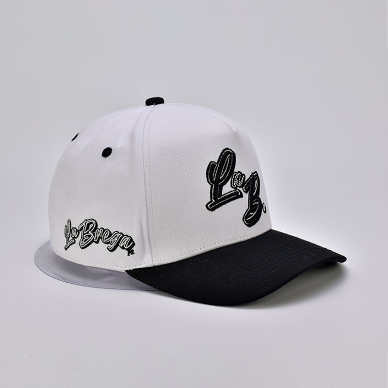 Lo B Script Two‑Tone Cotton Twill 5 Panel Baseball Cap