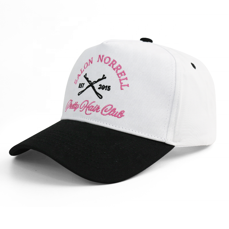 Salon Norrell Pretty Hair Club Baseball Cap – White & Black Two-Tone Design