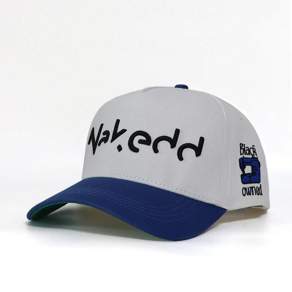 Stylish Two-Tone Embroidered 5-Panel Baseball Hat