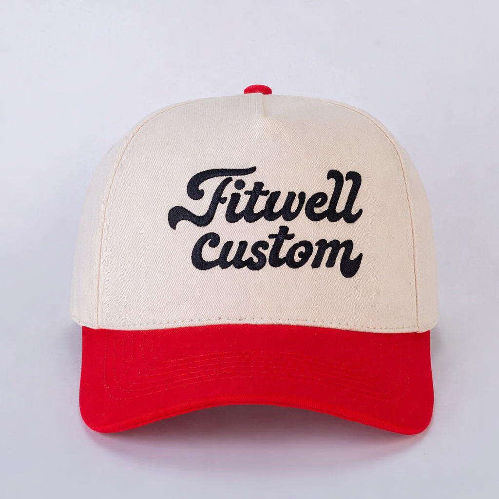 Two-Tone Curved Brim Trucker Hat with Just Love Embroidery
