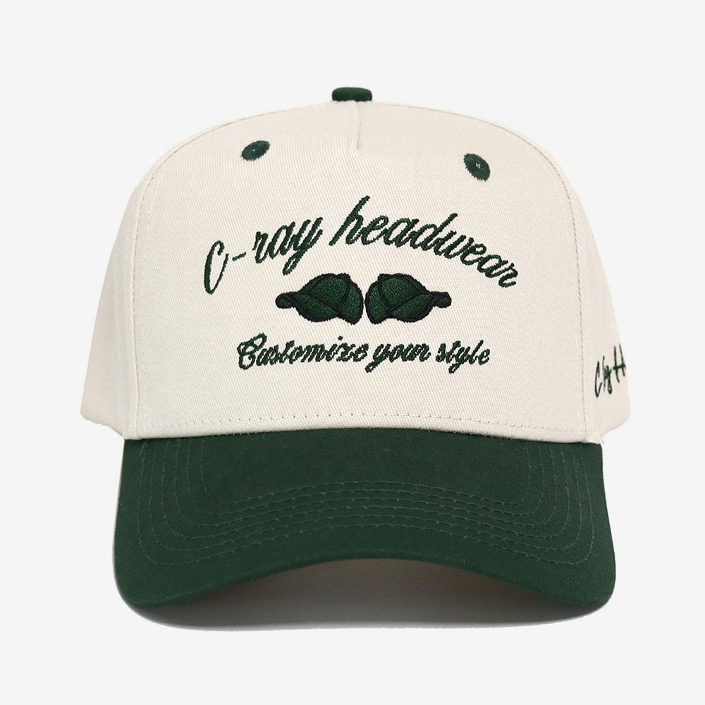 C-ray Two-Tone Embroidered Cotton Baseball Cap – Casual Custom Look