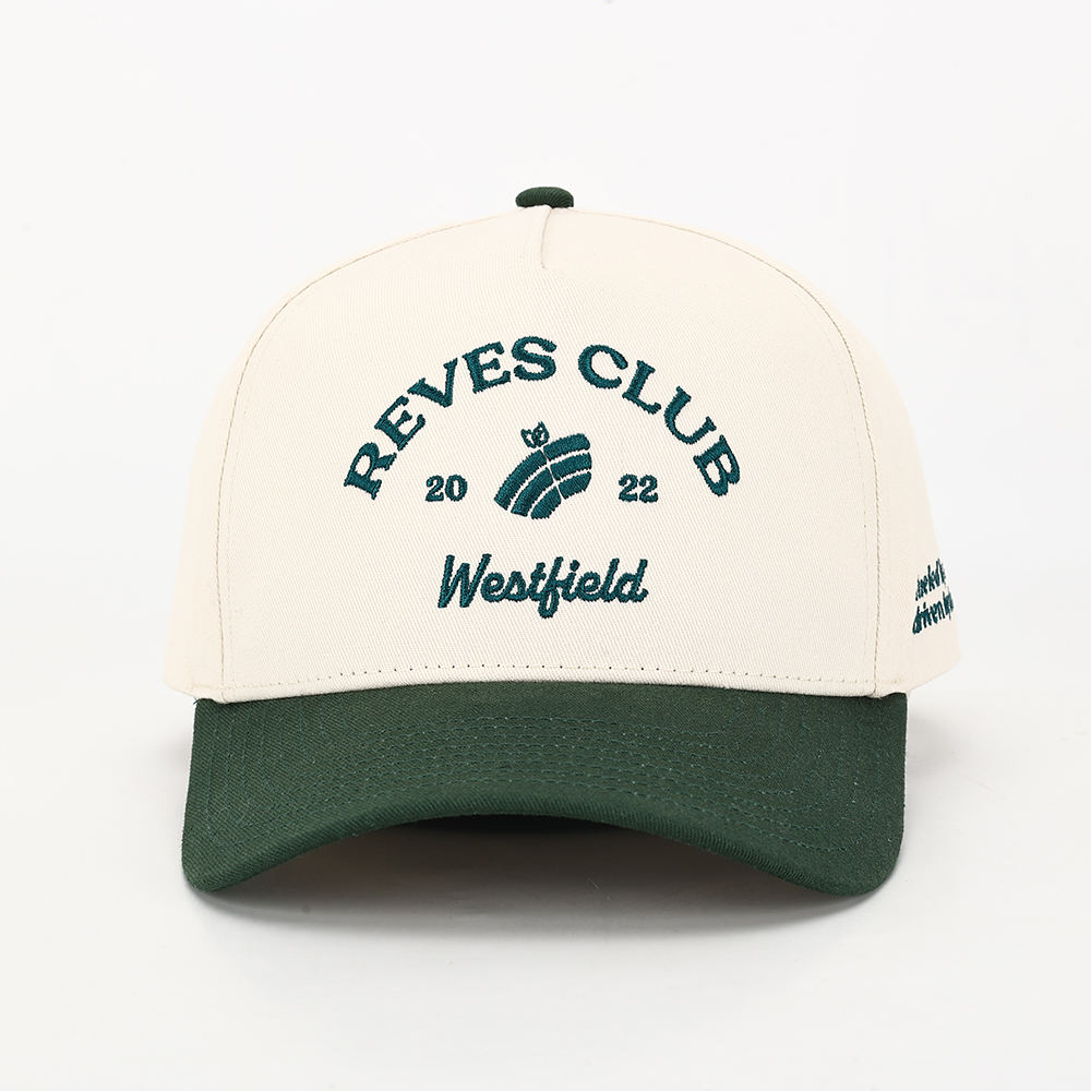 Two-Tone Cotton Twill Baseball Cap with REVES CLUB Embroidery