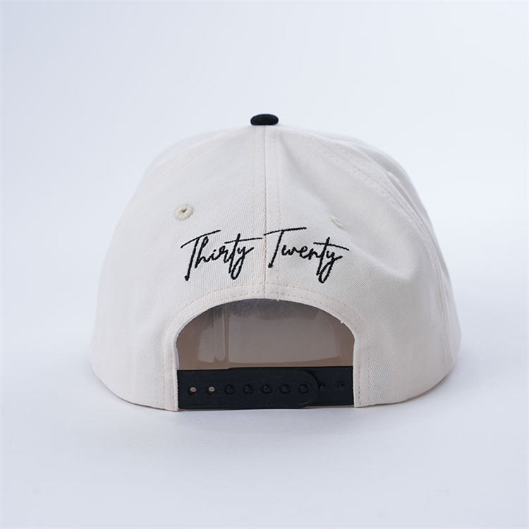 Two-Tone Cotton Baseball Cap with Flat Embroidered Logo