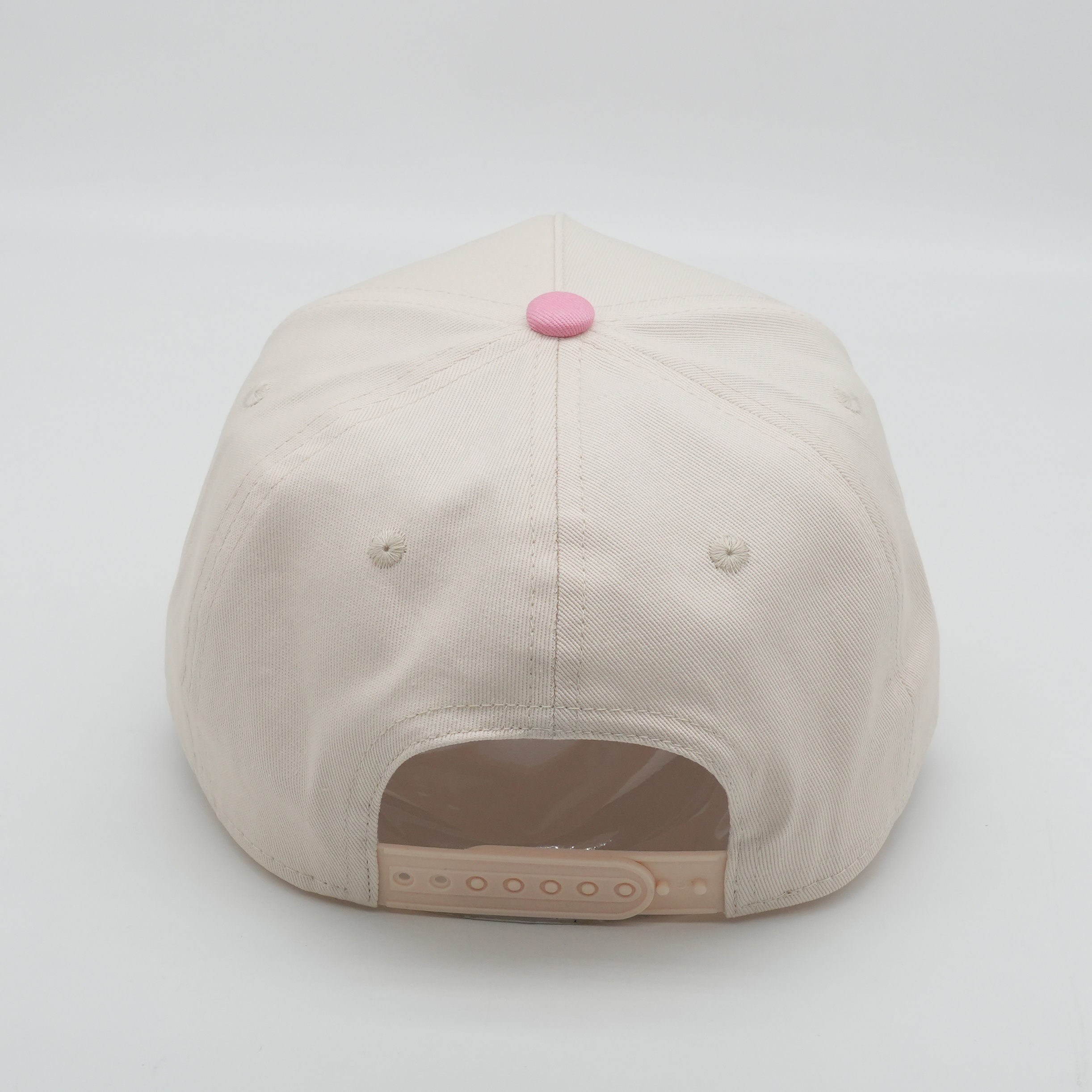 Cute Two-Tone 5-Panel Cotton Twill Baseball Cap with Bear Strawberry Embroidery