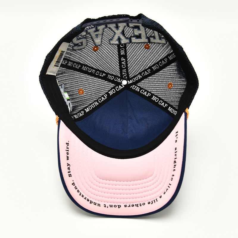 Foam Front Mesh Trucker Cap with Flat Embroidered Letter Patch & Rope Detail