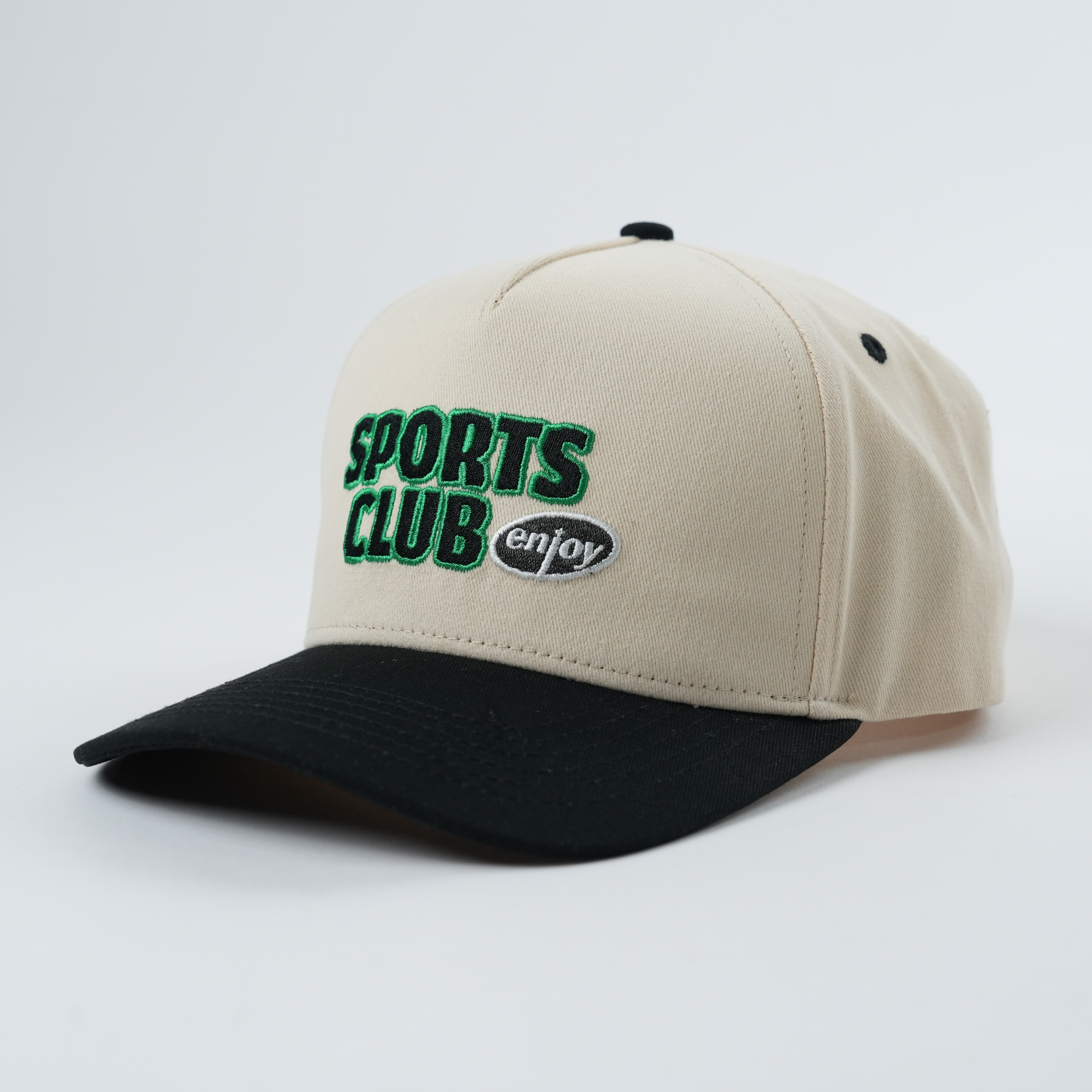 Two-Tone Sports Club Embroidered Cotton Twill Baseball Hat – 5 Panel Cap