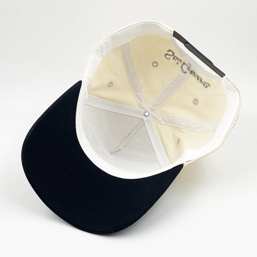 Two-Tone Cotton Twill Baseball Cap with Flat Embroidery Logo – 5 Panel Design