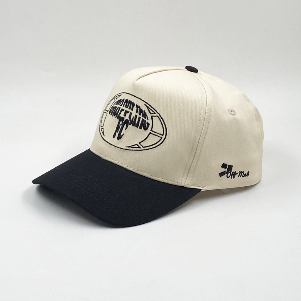 Two-Tone Cotton Twill Baseball Cap with Flat Embroidery Logo – 5 Panel Design