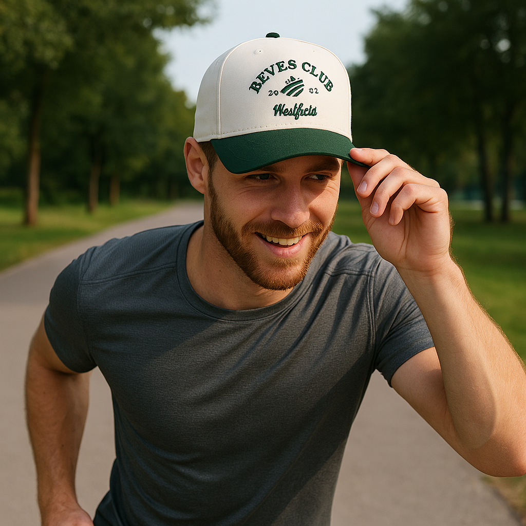 Two-Tone Cotton Twill Baseball Cap with REVES CLUB Embroidery