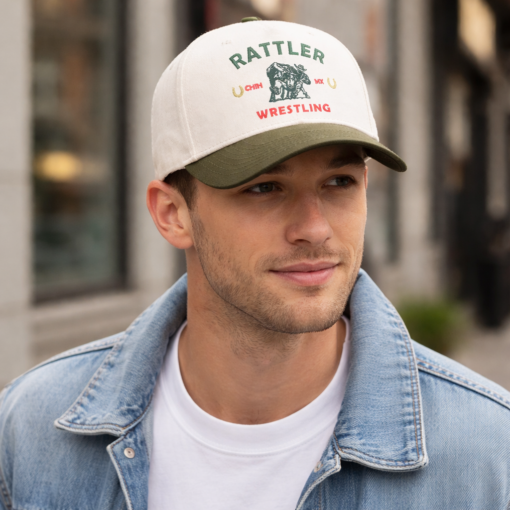 Rattler Wrestling Cotton Baseball Cap – Two-Tone Embroidered Hat