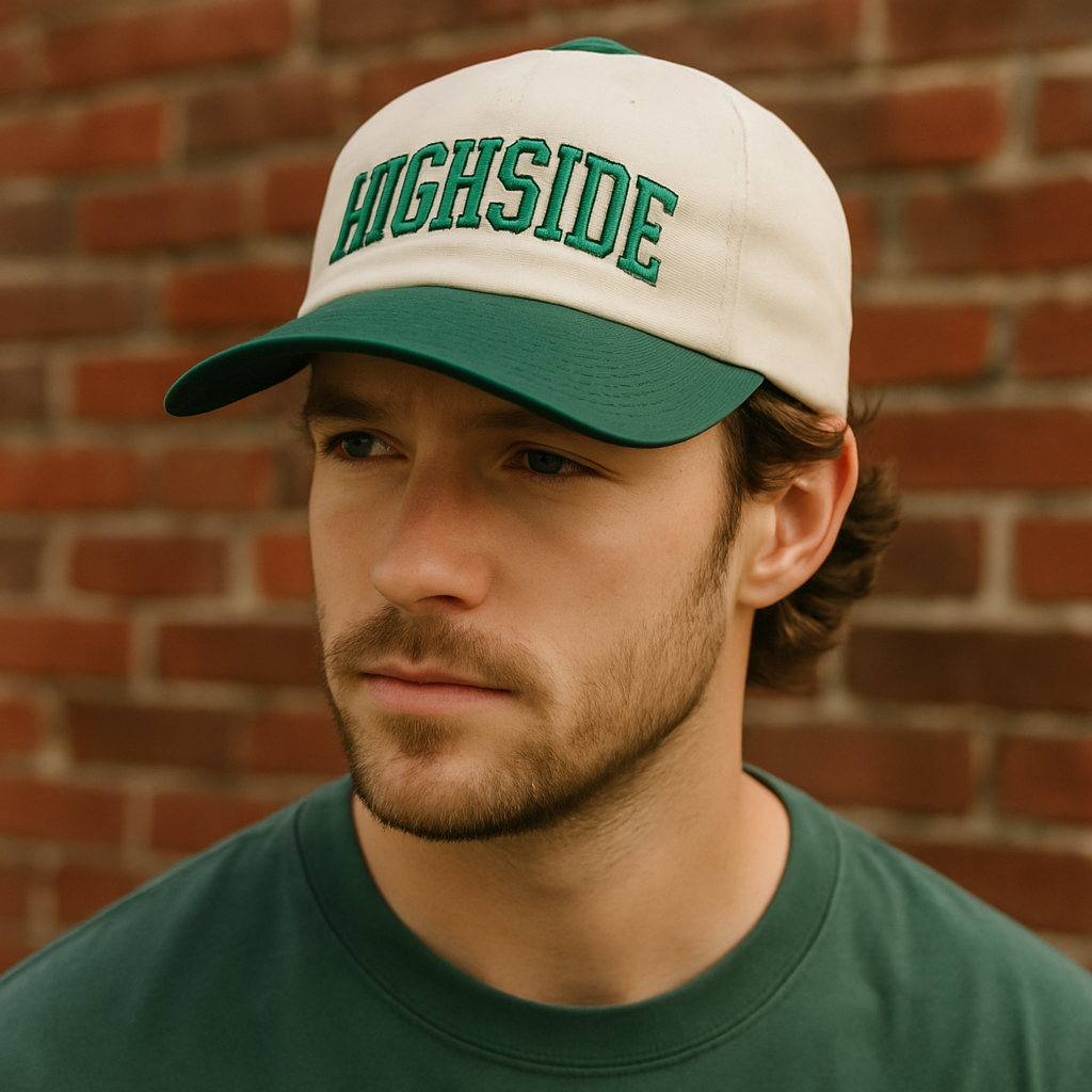 Two-Tone 5 Panel Cotton Twill Cap with Flat Embroidery
