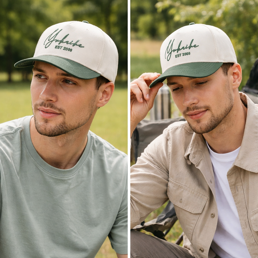 Stylish Two-Tone Cotton Twill Baseball Hat – Modern Embroidered Logo Cap